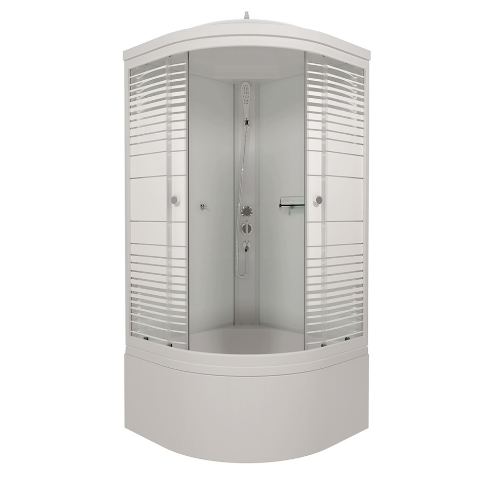 ДК "Полосы" 90*90 Б, глуб. подд. (9 мест+сифон D50)